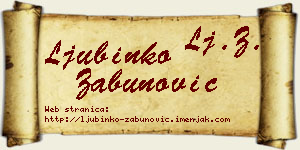 Ljubinko Zabunović vizit kartica